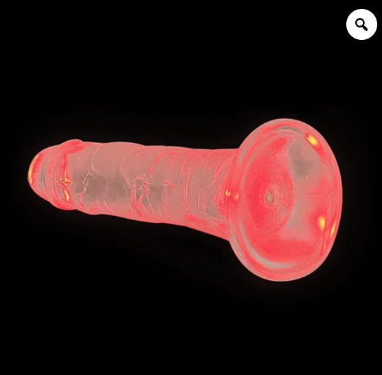 Dildo Luminoso Con LED Transparente Ventosa