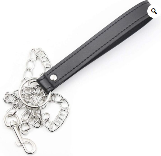 Collar Cuero Gargantilla Cuello Correa Cadena Ajustable BDSM