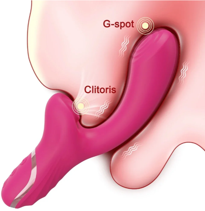 Vibrador penetrante estimulador del punto G con succión clitoriana