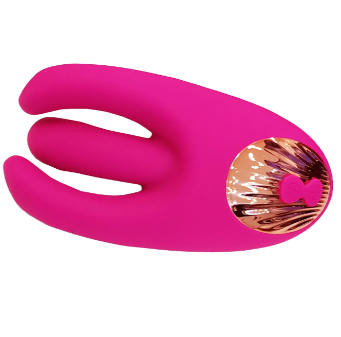 Vibrador con movimiento de dedos y estimulador de clítoris