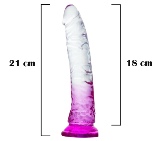 Dildo Gel Transparente Efecto Degradado 16 Cm