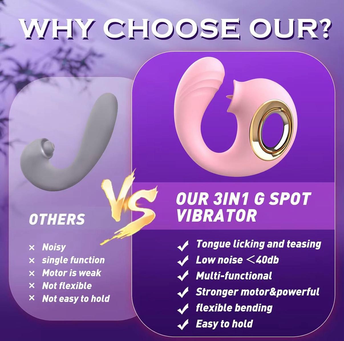 Vibrador con Estimulador de Clitoris y Punto G
